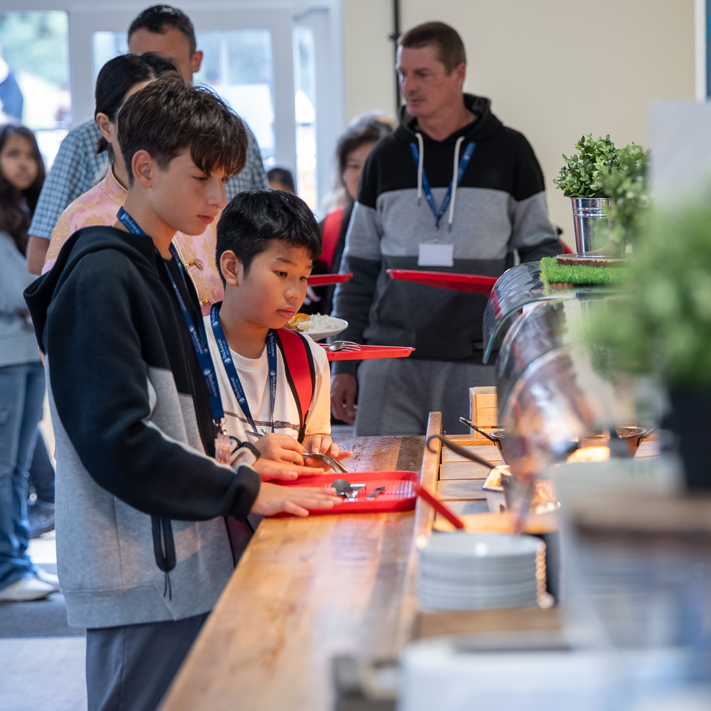 Students stand at the lunch counter at OIC Brighton.